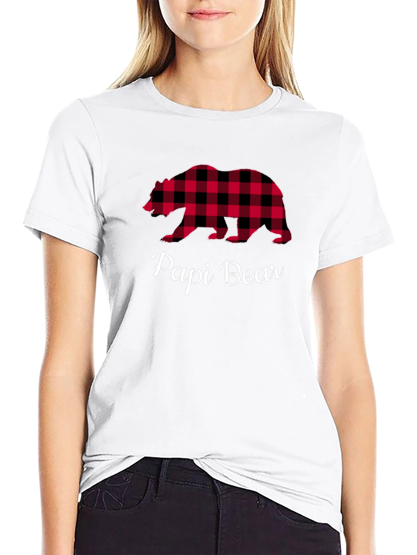 Papi Bear Plaid Graphic Tee