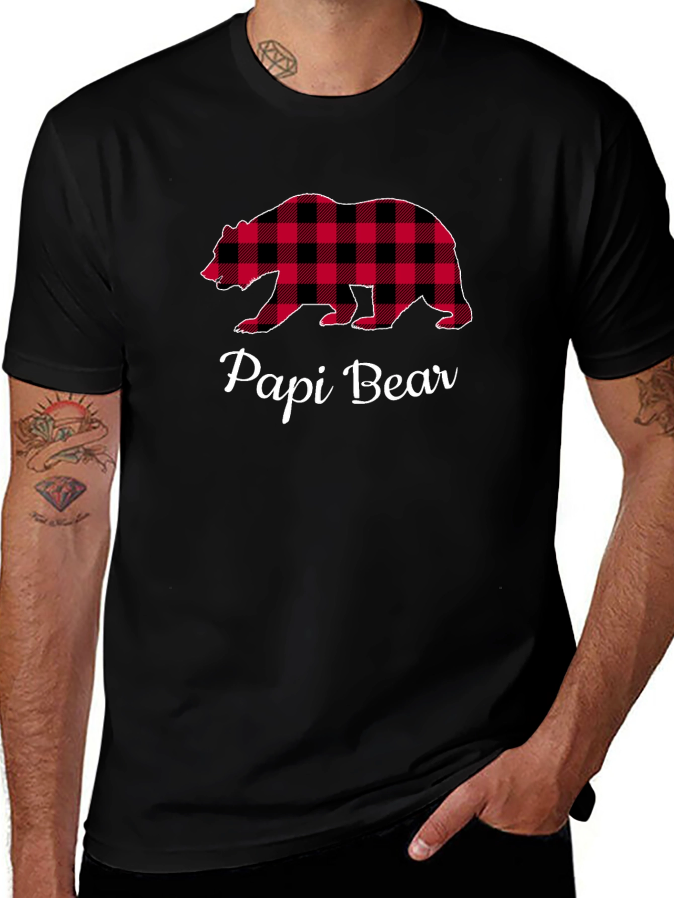 Papi Bear Plaid Graphic Tee