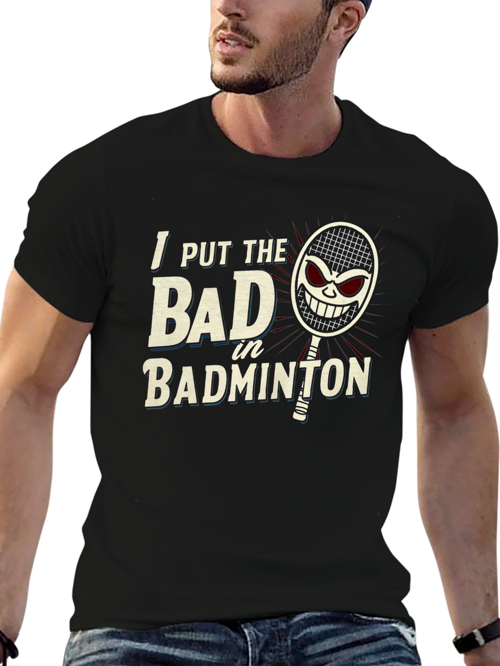 Badminton Player Graphic Tee - Sporty T-Shirt