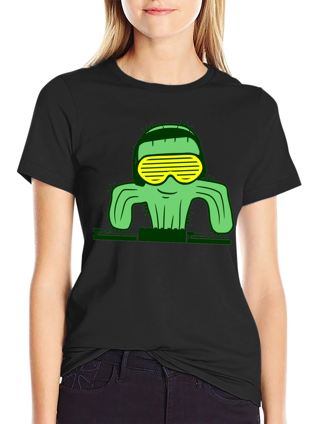 Cool Cactus Graphic T-Shirt - Black