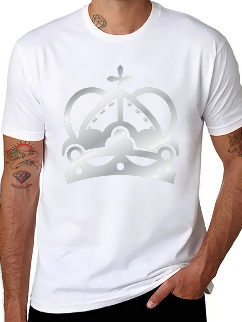 Crown Graphic Print T-Shirt - Black