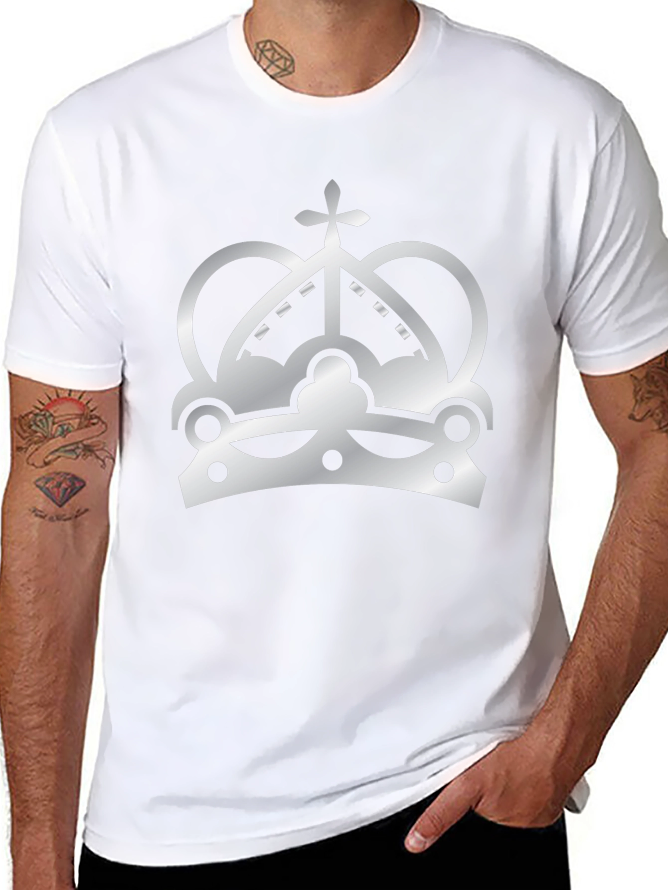Crown Graphic Print T-Shirt - Black