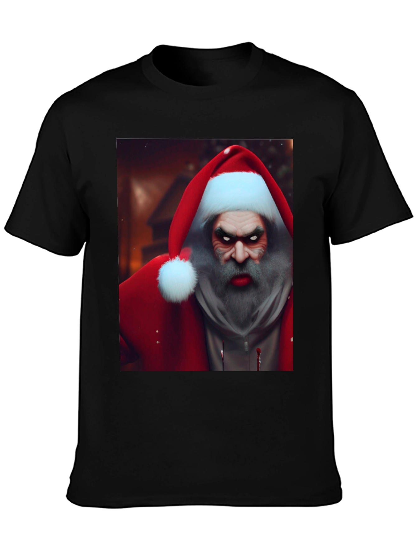 Scary Santa Graphic Tee - Holiday Horror T-Shirt