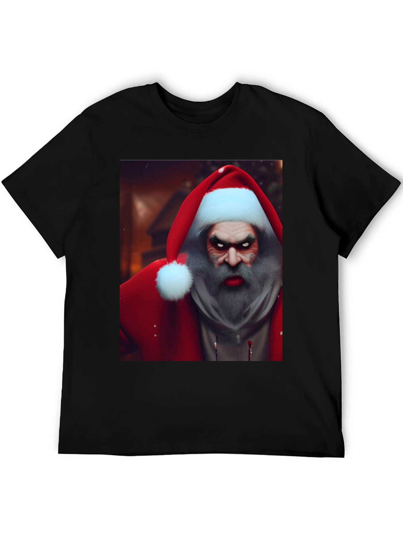 Scary Santa Graphic Tee - Holiday Horror T-Shirt