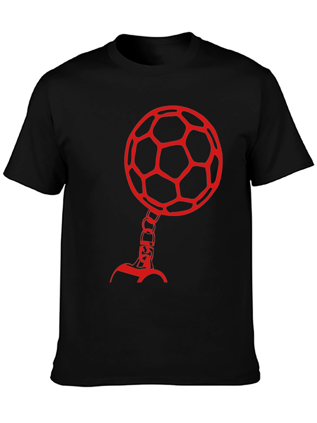Soccer Ball Head Graphic Tee - Black