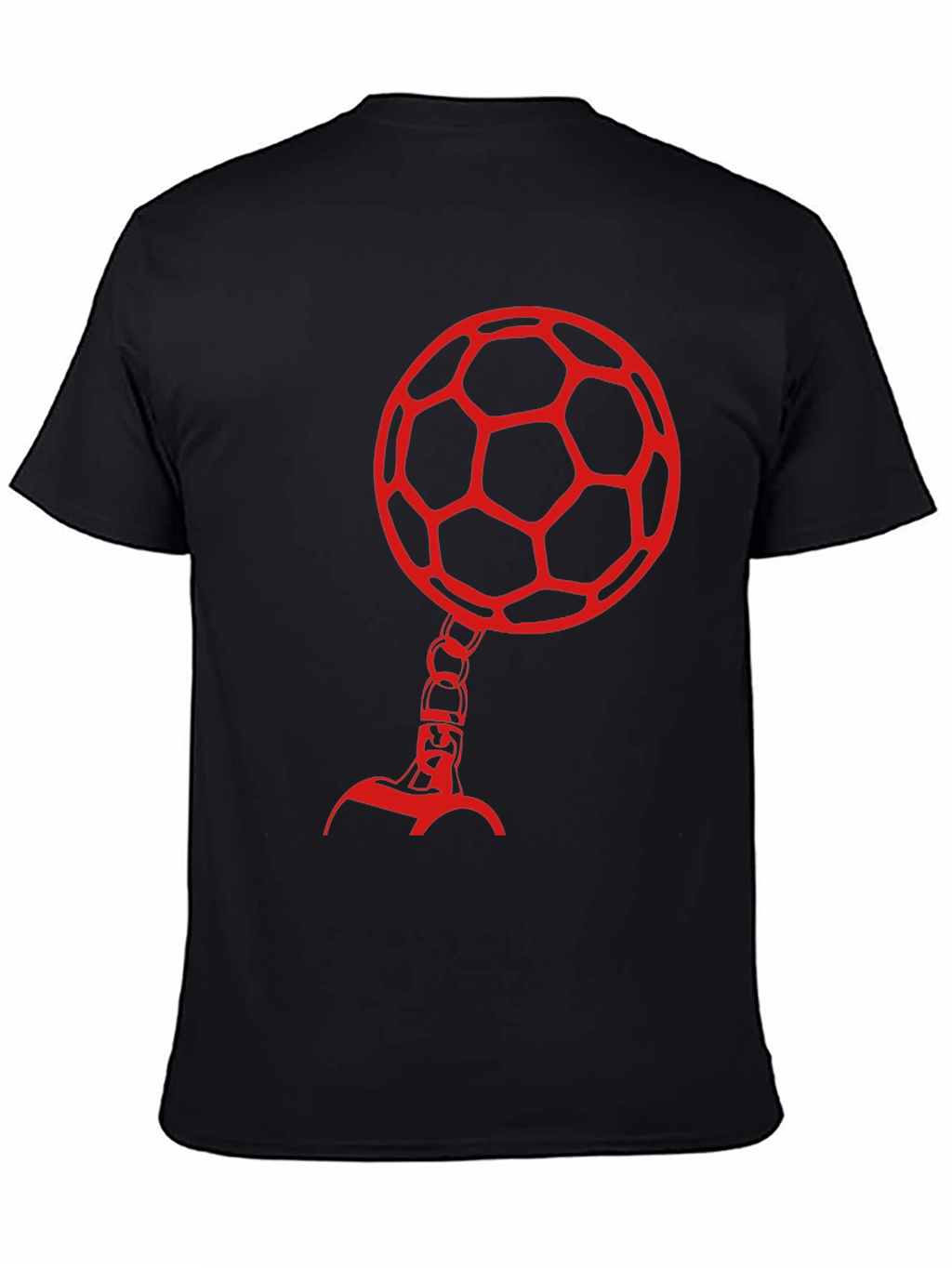 Soccer Ball Head Graphic Tee - Black