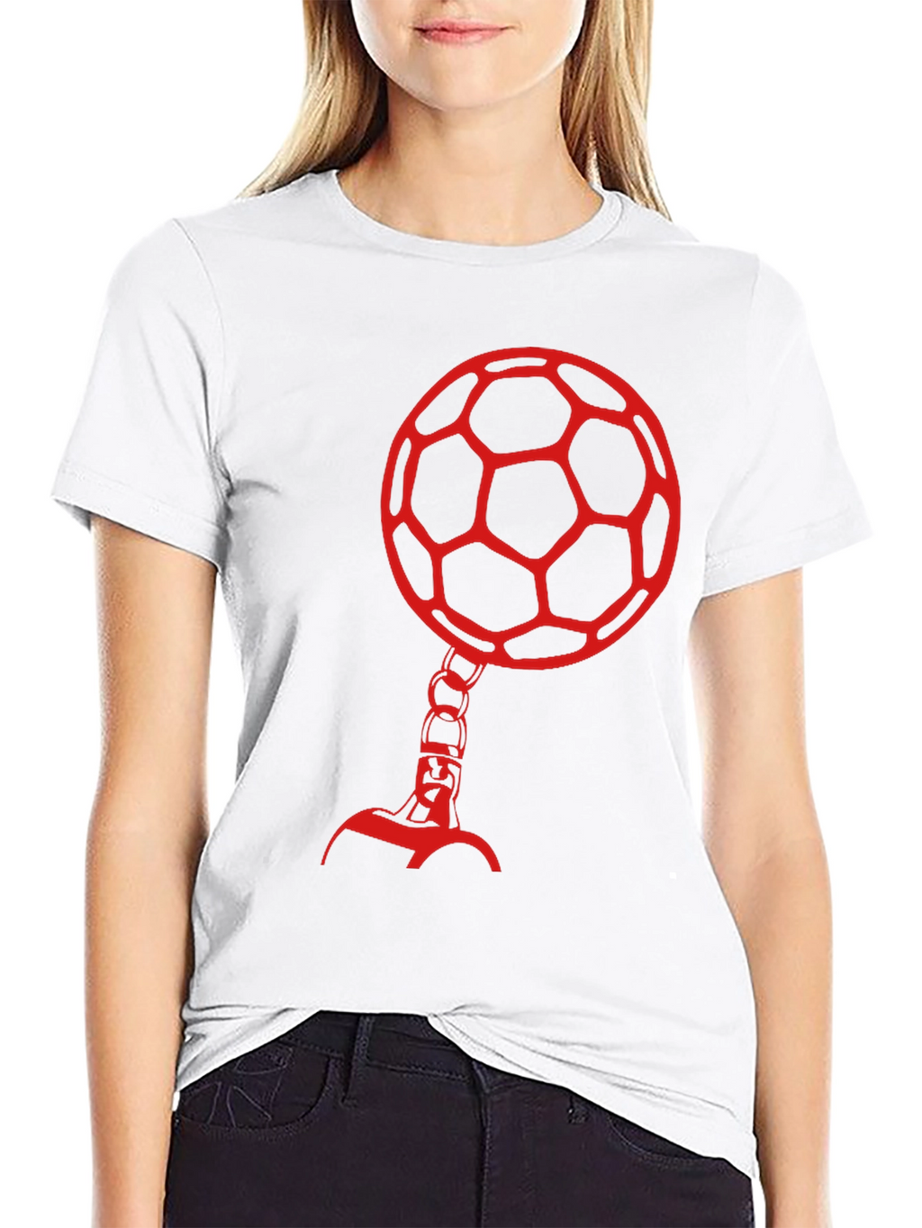Soccer Ball Head Graphic Tee - Black
