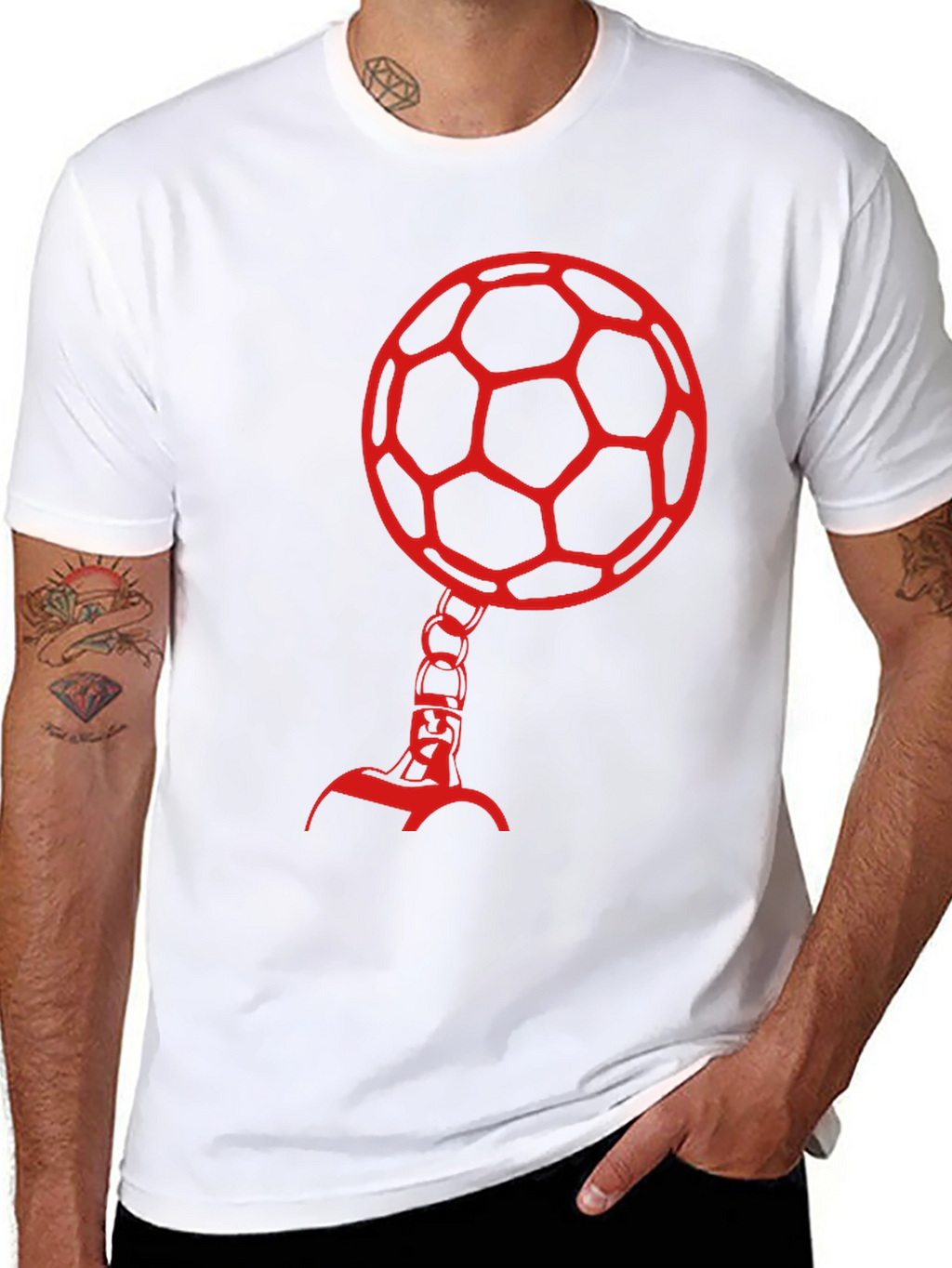 Soccer Ball Head Graphic Tee - Black