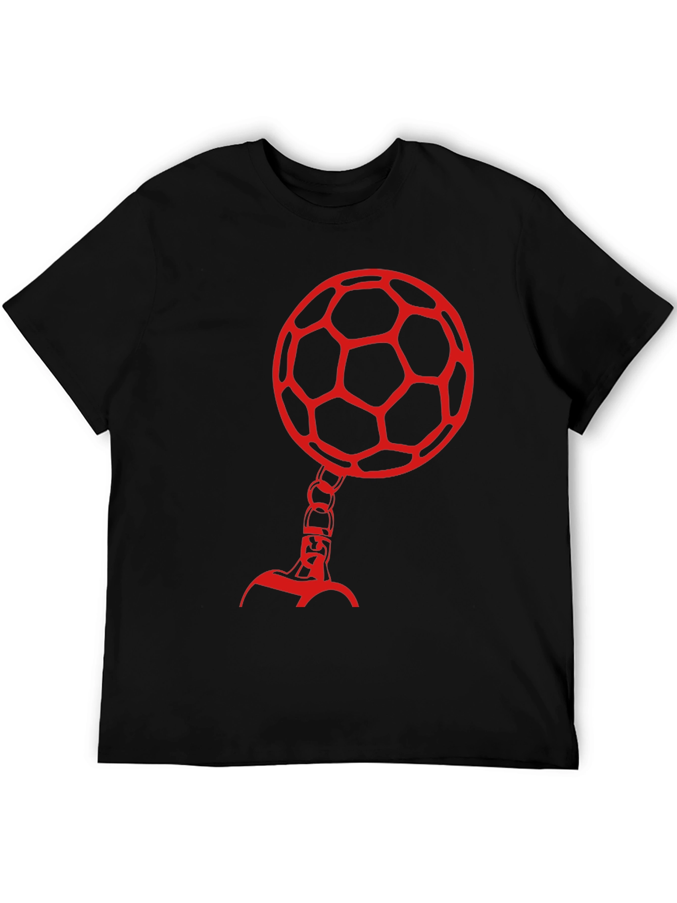 Soccer Ball Head Graphic Tee - Black