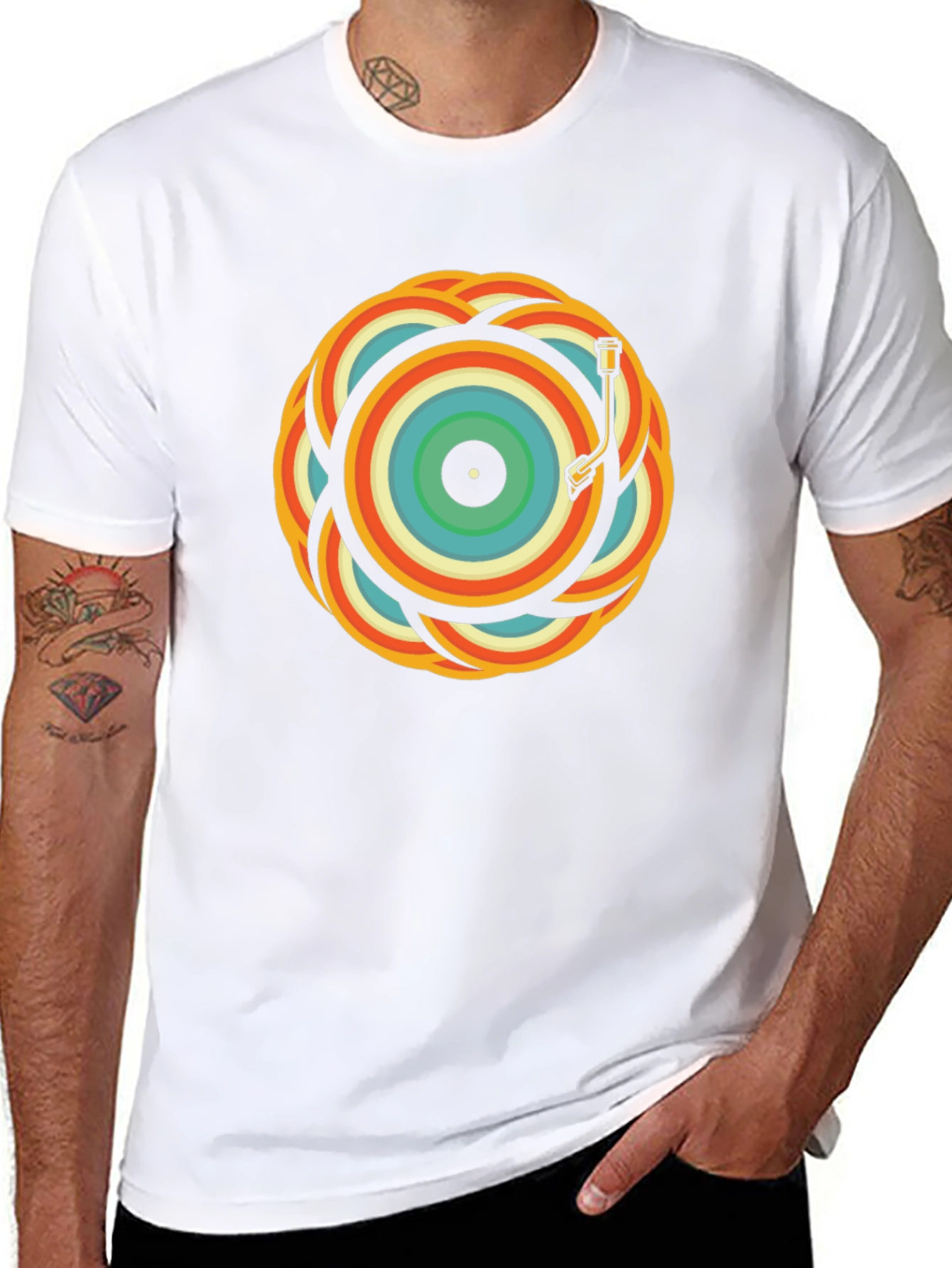 Retro Record Player Graphic Tee