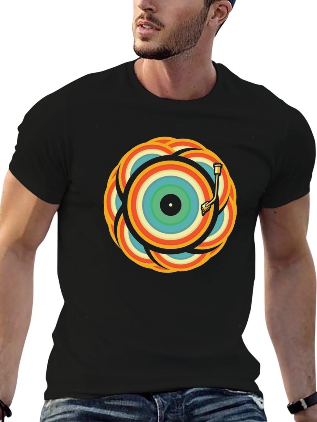 Retro Record Player Graphic Tee