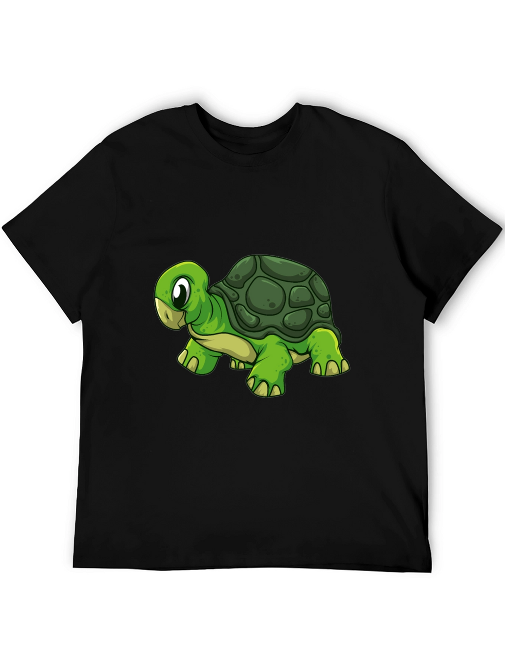 Cartoon Turtle Graphic Black T-Shirt