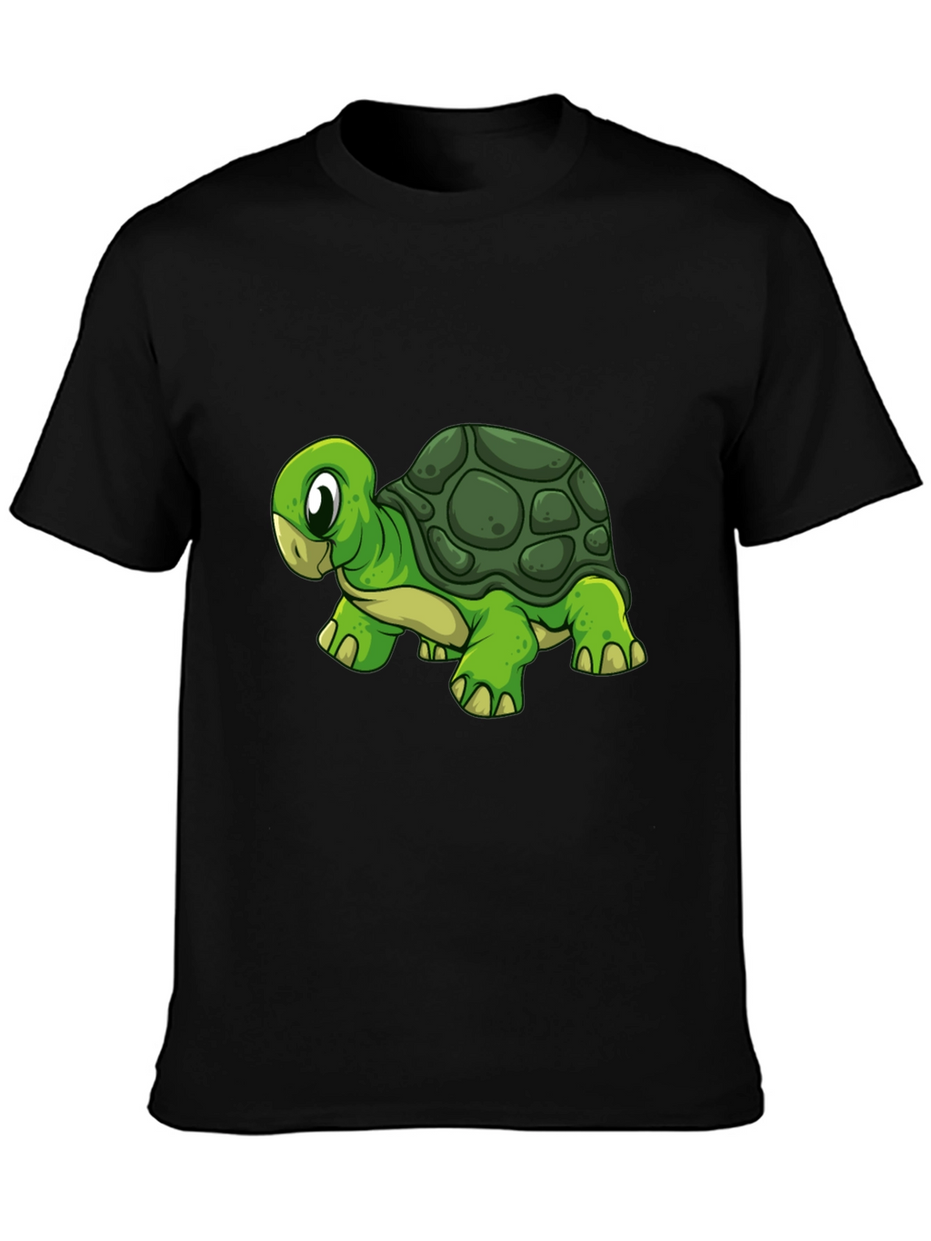 Cartoon Turtle Graphic Black T-Shirt