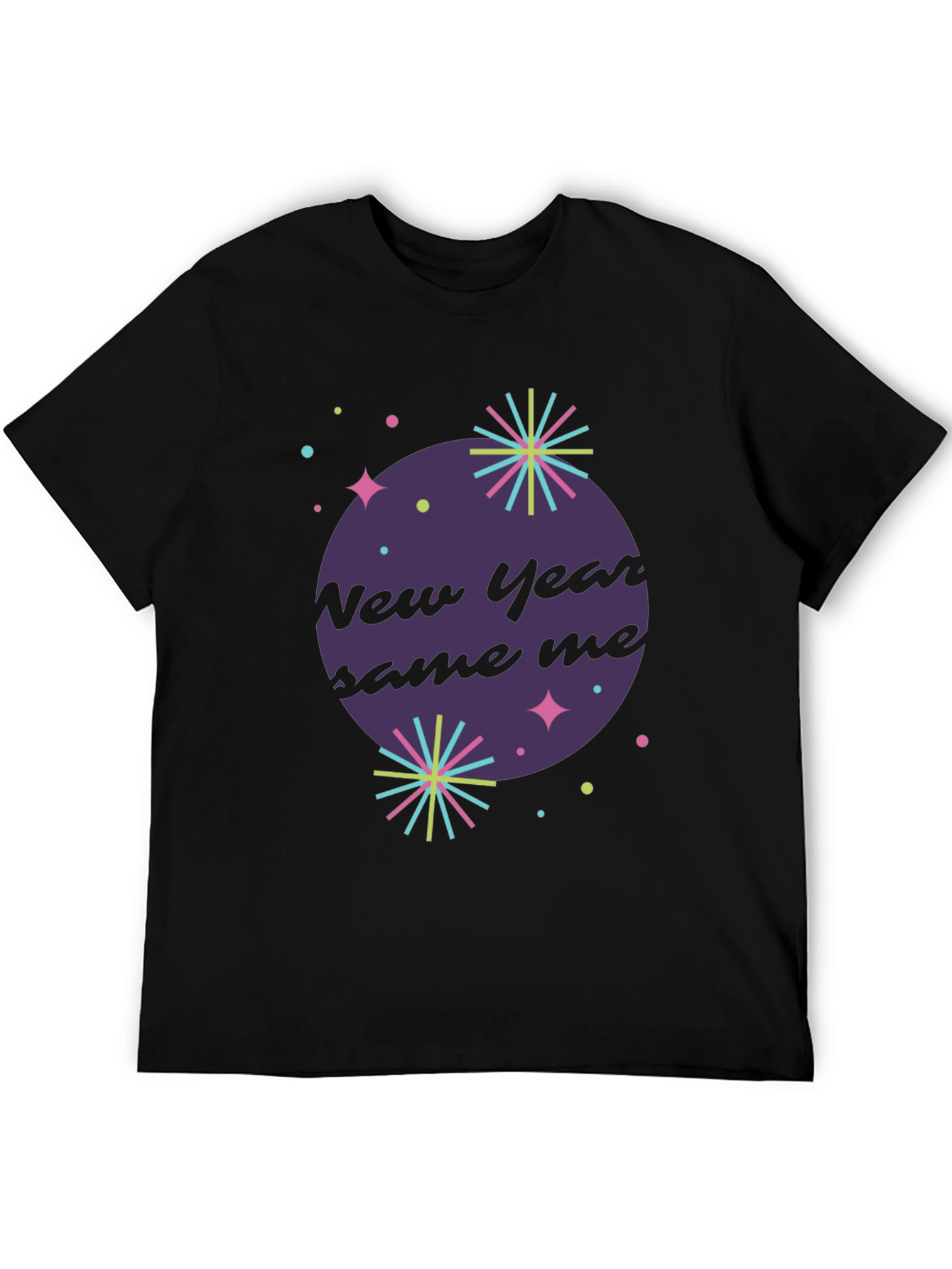 New Year Same Me Graphic Tee - Trendy Mens T-Shirt