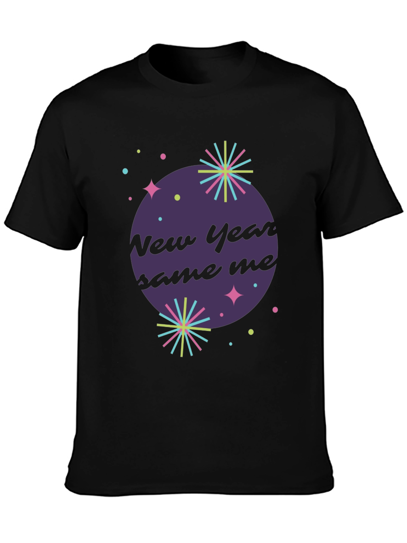 New Year Same Me Graphic Tee - Trendy Mens T-Shirt
