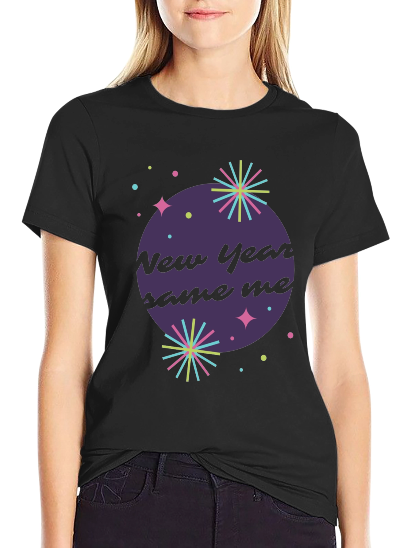 New Year Same Me Graphic Tee - Trendy Mens T-Shirt