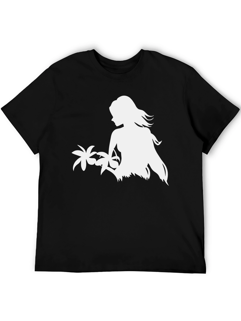 Tropical Island Girl Graphic Tee - Black