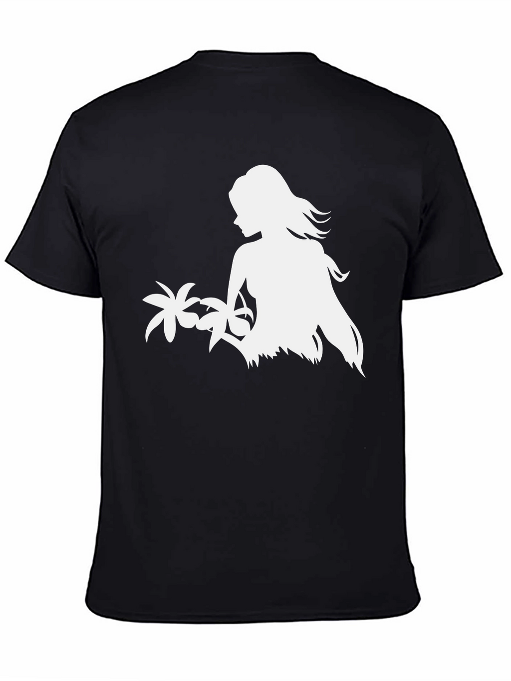 Tropical Island Girl Graphic Tee - Black