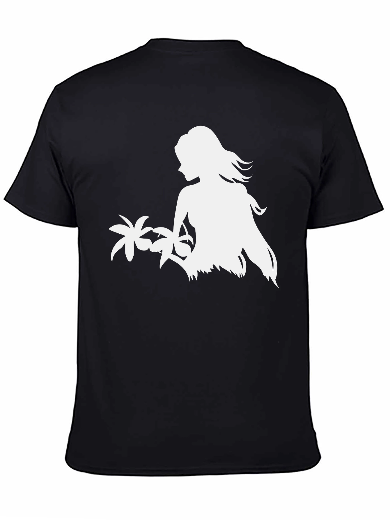 Tropical Island Girl Graphic Tee - Black