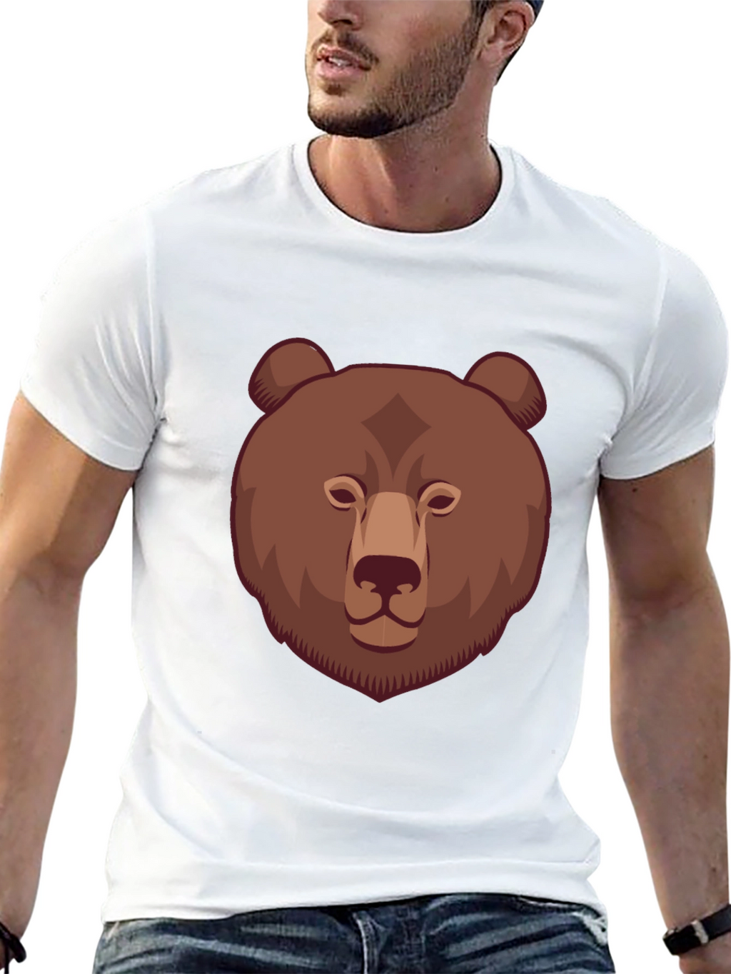 Bear Graphic Print T-Shirt - Stylish and Unique!