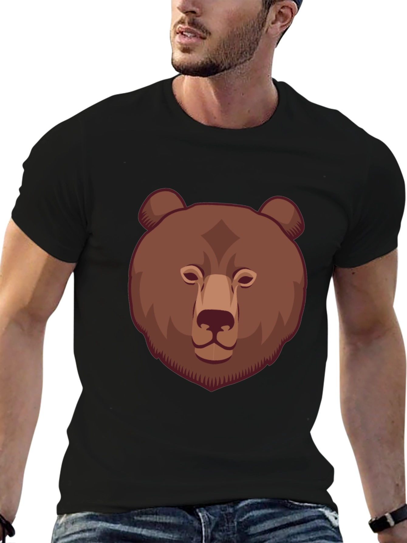 Bear Graphic Print T-Shirt - Stylish and Unique!