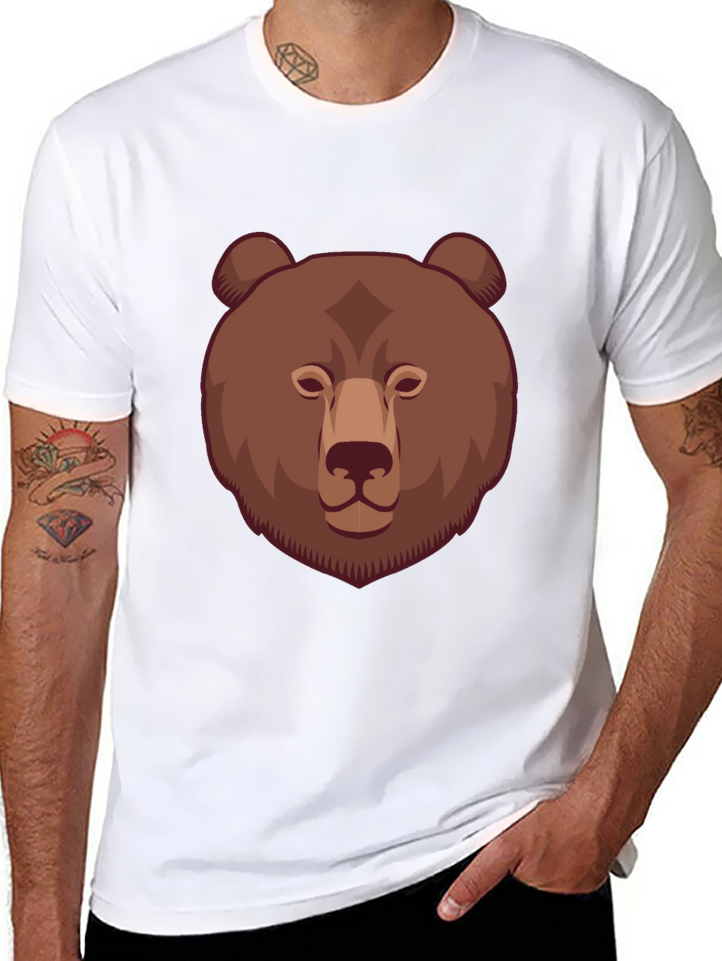 Bear Graphic Print T-Shirt - Stylish and Unique!