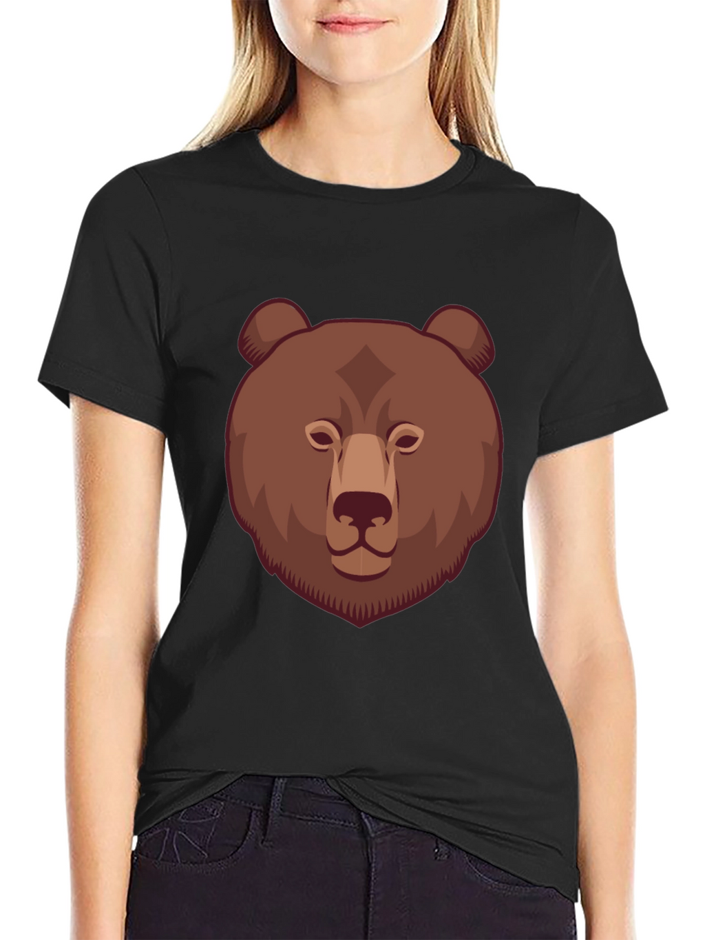 Bear Graphic Print T-Shirt - Stylish and Unique!