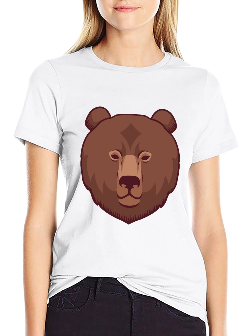Bear Graphic Print T-Shirt - Stylish and Unique!