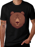 Bear Graphic Print T-Shirt - Stylish and Unique!