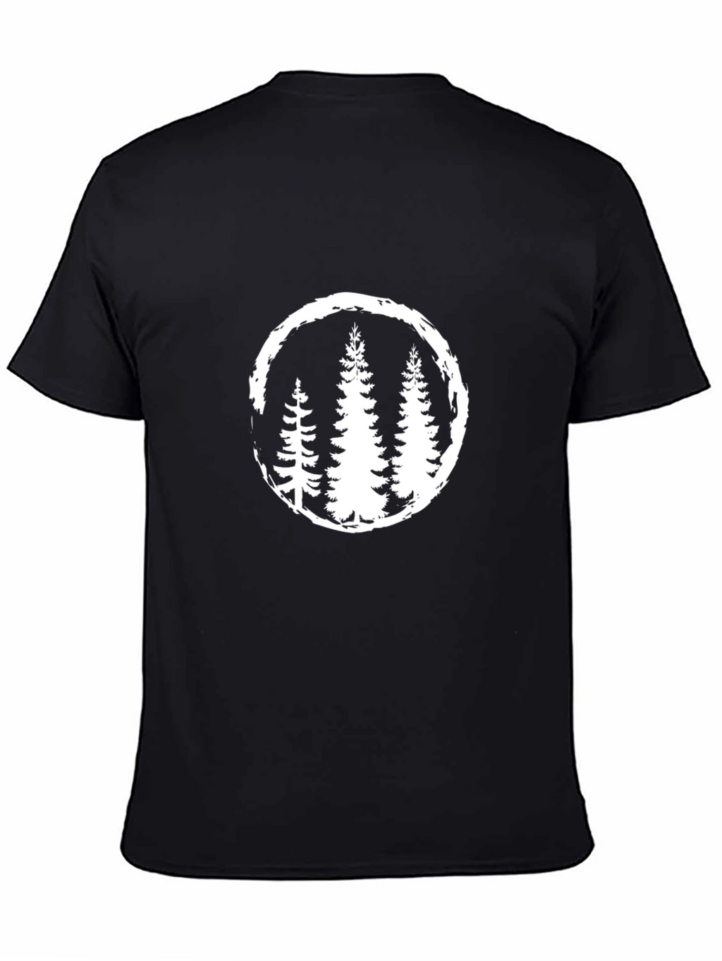Mens Black T-Shirt with Tree Circle Graphic