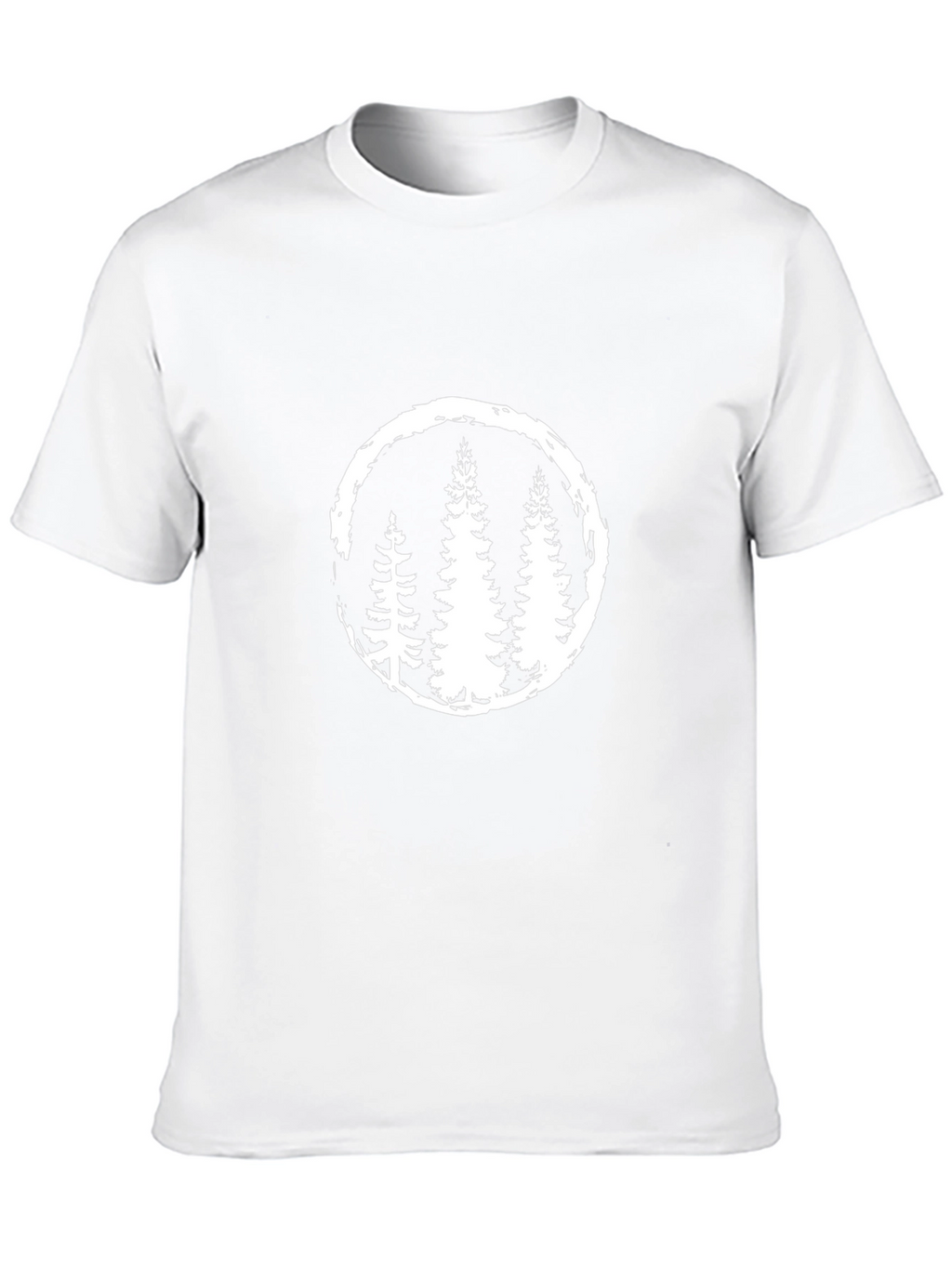 Mens Black T-Shirt with Tree Circle Graphic