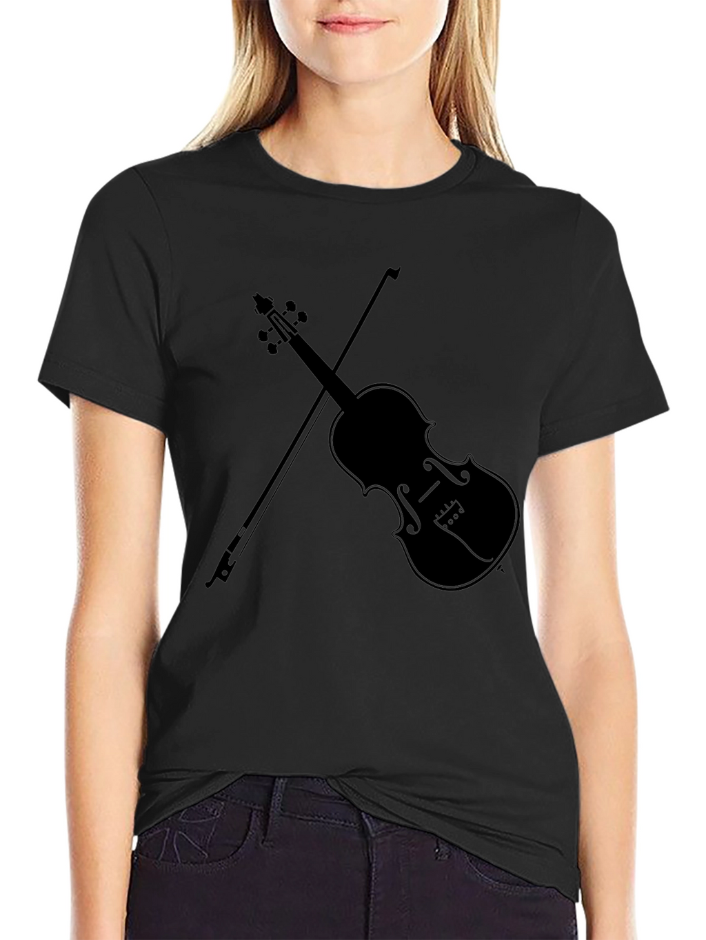 Violin Graphic Tee - Classic Musician Style