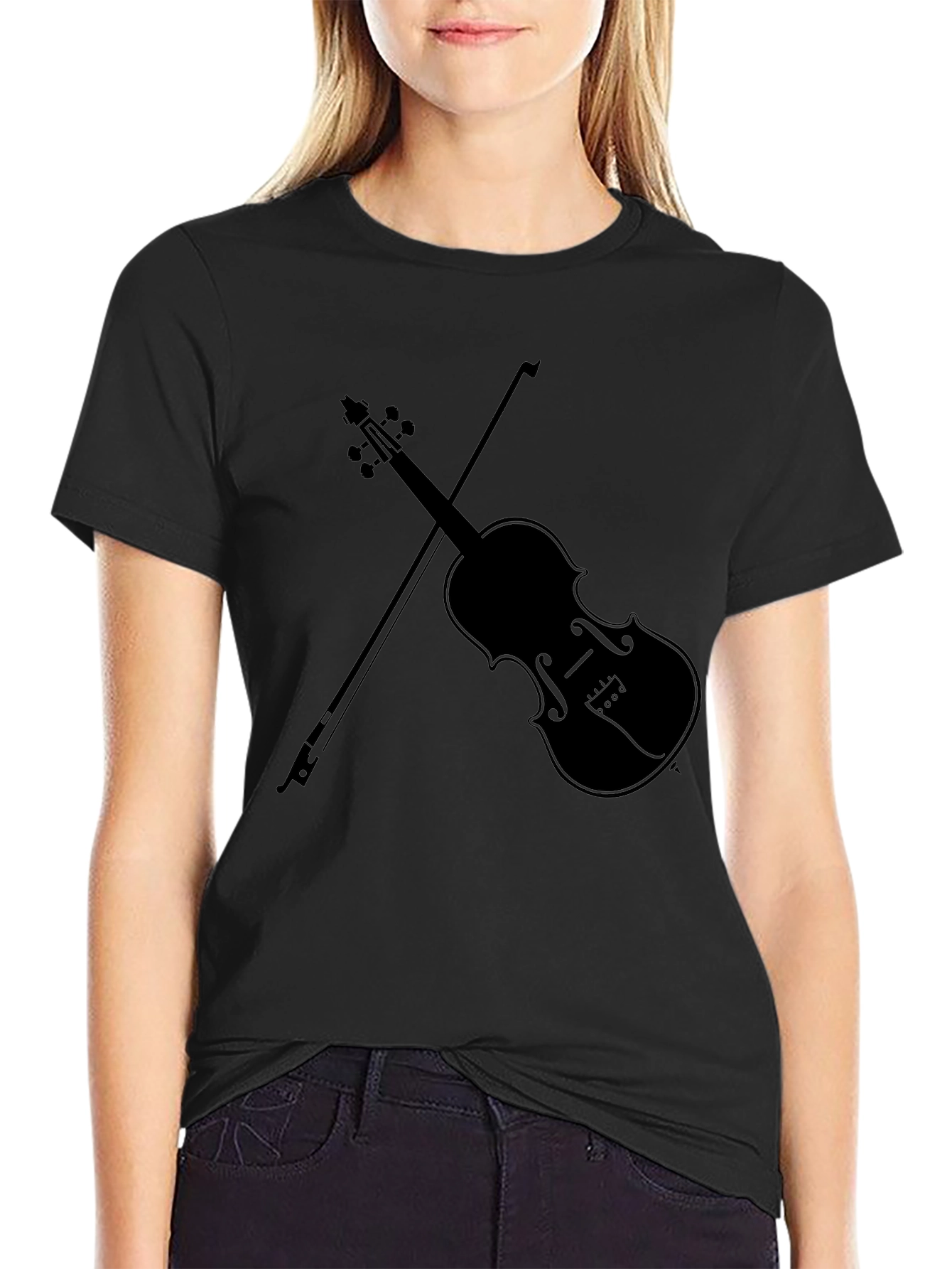 Violin Graphic Tee - Classic Musician Style