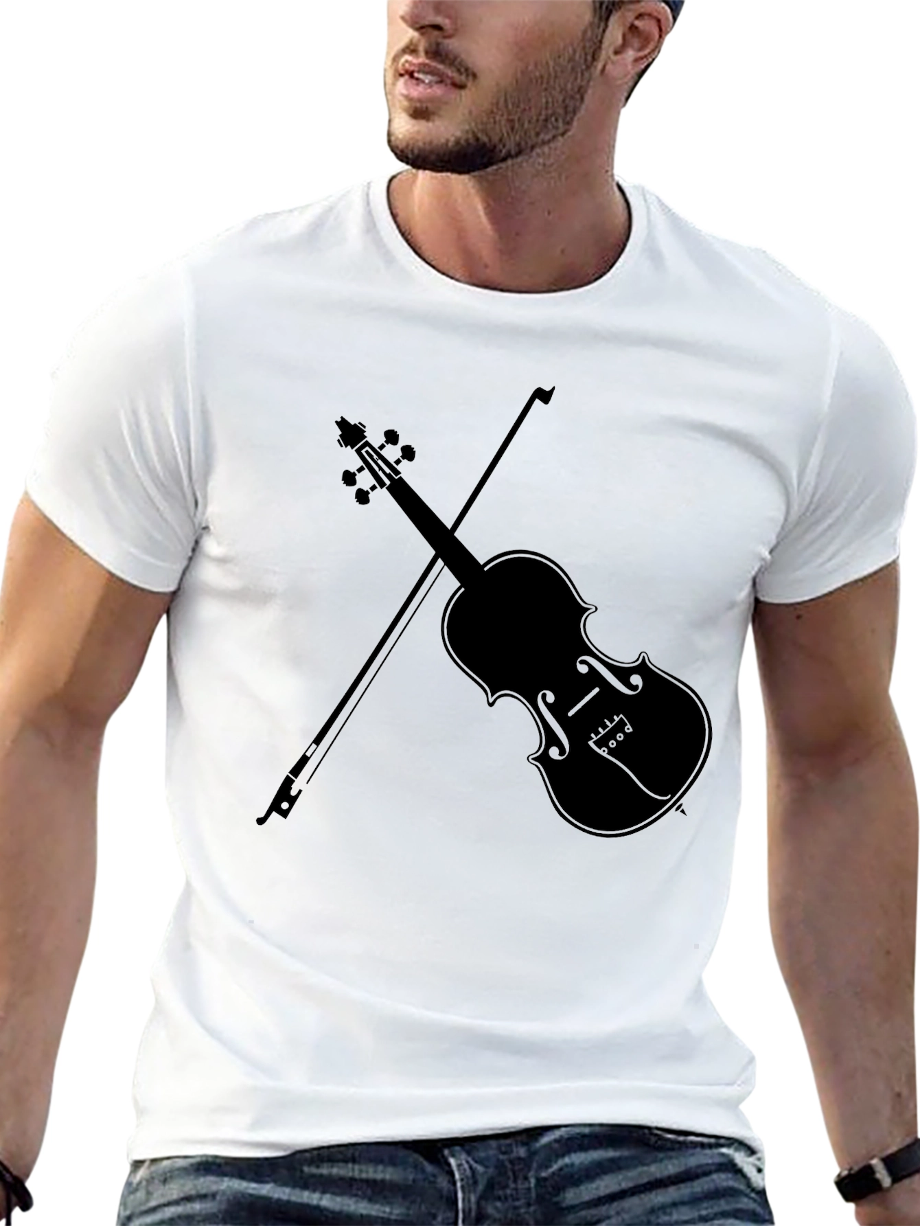 Violin Graphic Tee - Classic Musician Style