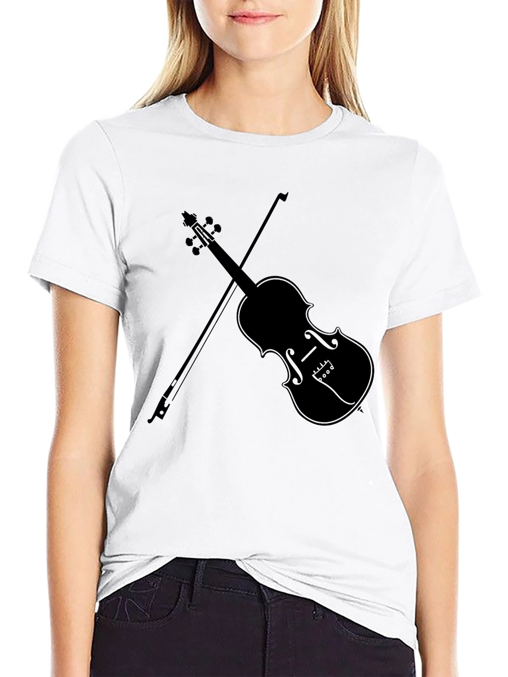 Violin Graphic Tee - Classic Musician Style