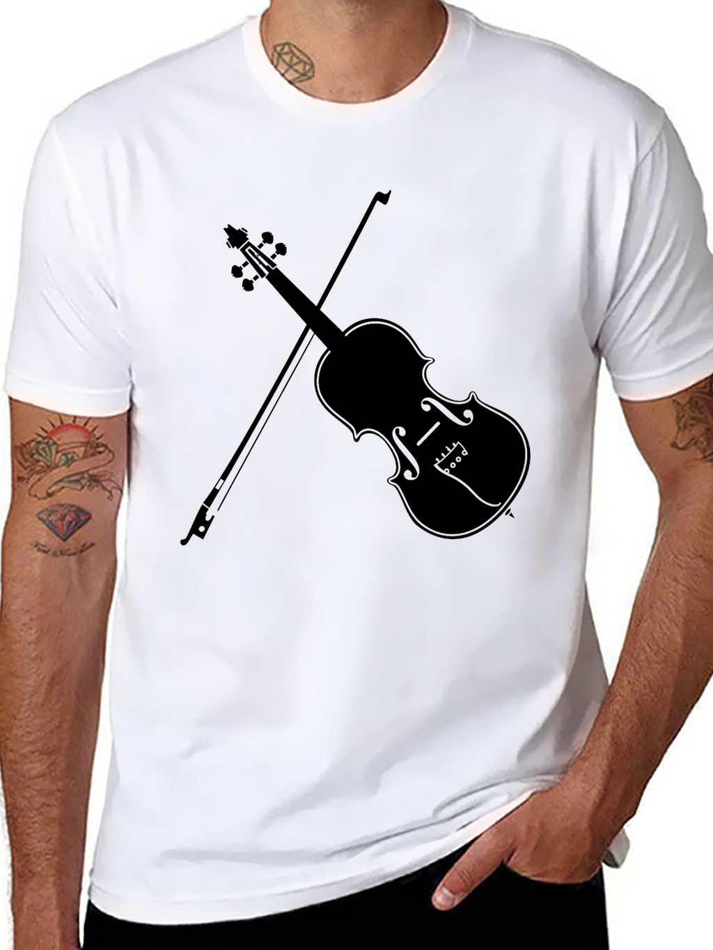 Violin Graphic Tee - Classic Musician Style