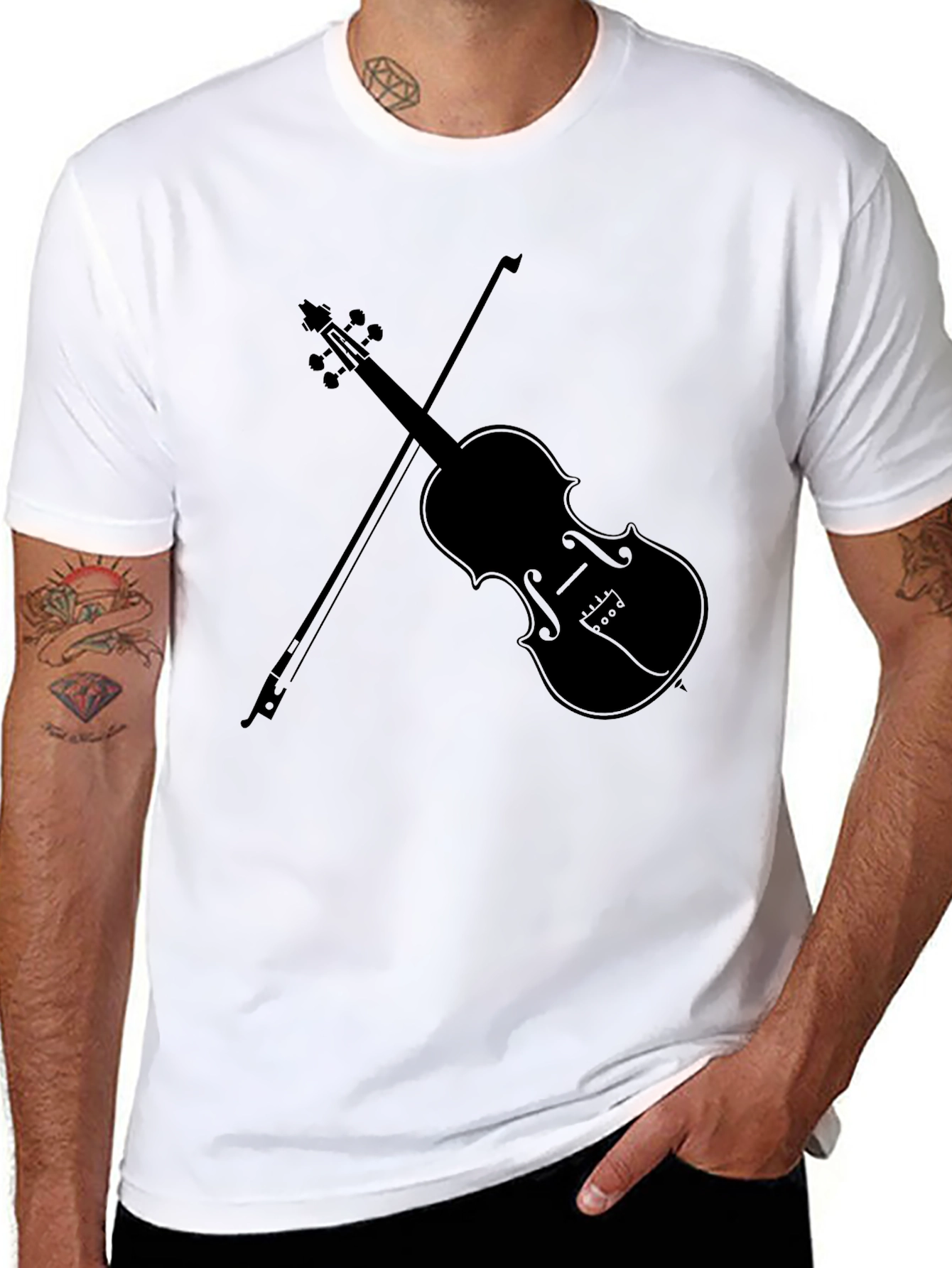 Violin Graphic Tee - Classic Musician Style