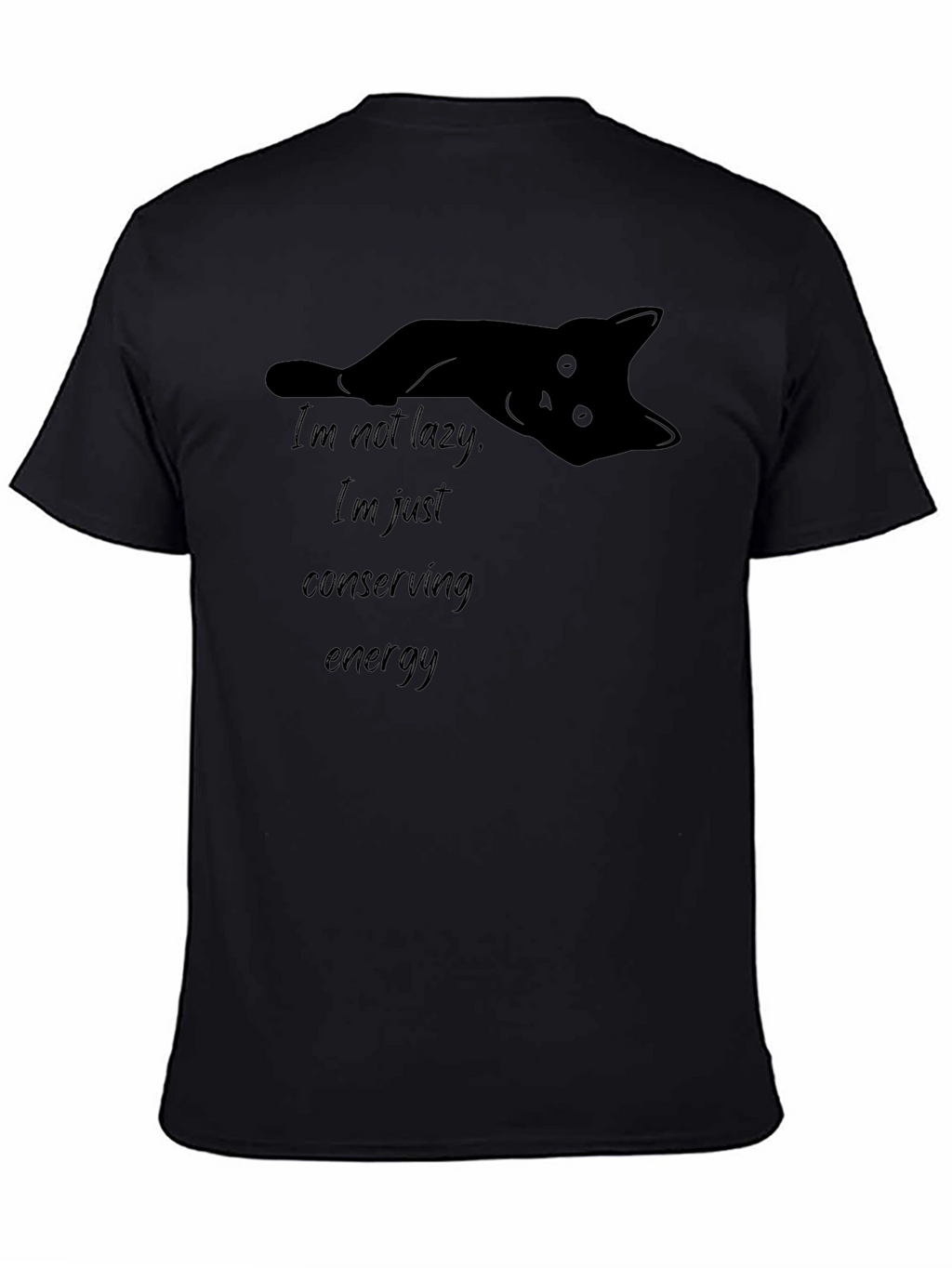 Lazy Cat Conserving Energy Graphic T-Shirt