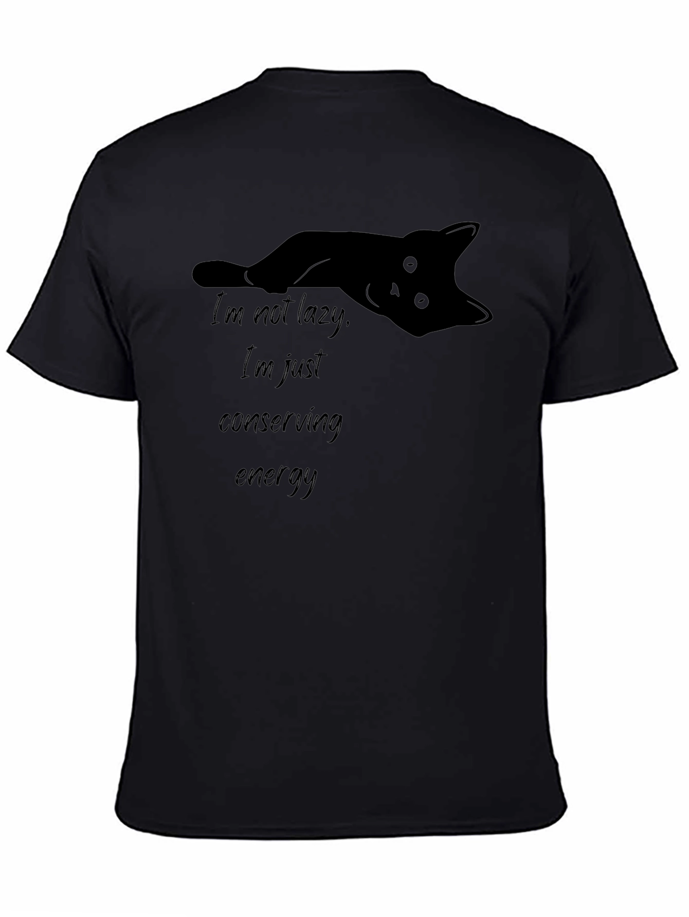 Lazy Cat Conserving Energy Graphic T-Shirt