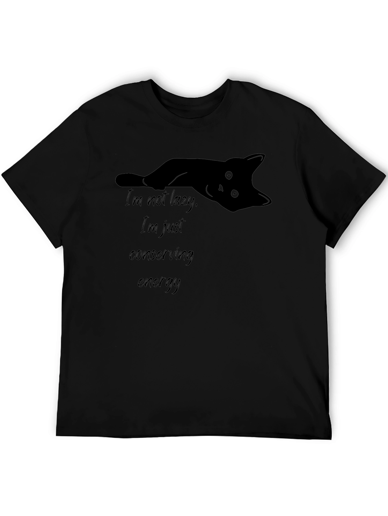 Lazy Cat Conserving Energy Graphic T-Shirt