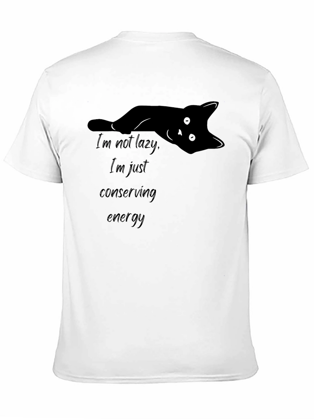 Lazy Cat Conserving Energy Graphic T-Shirt