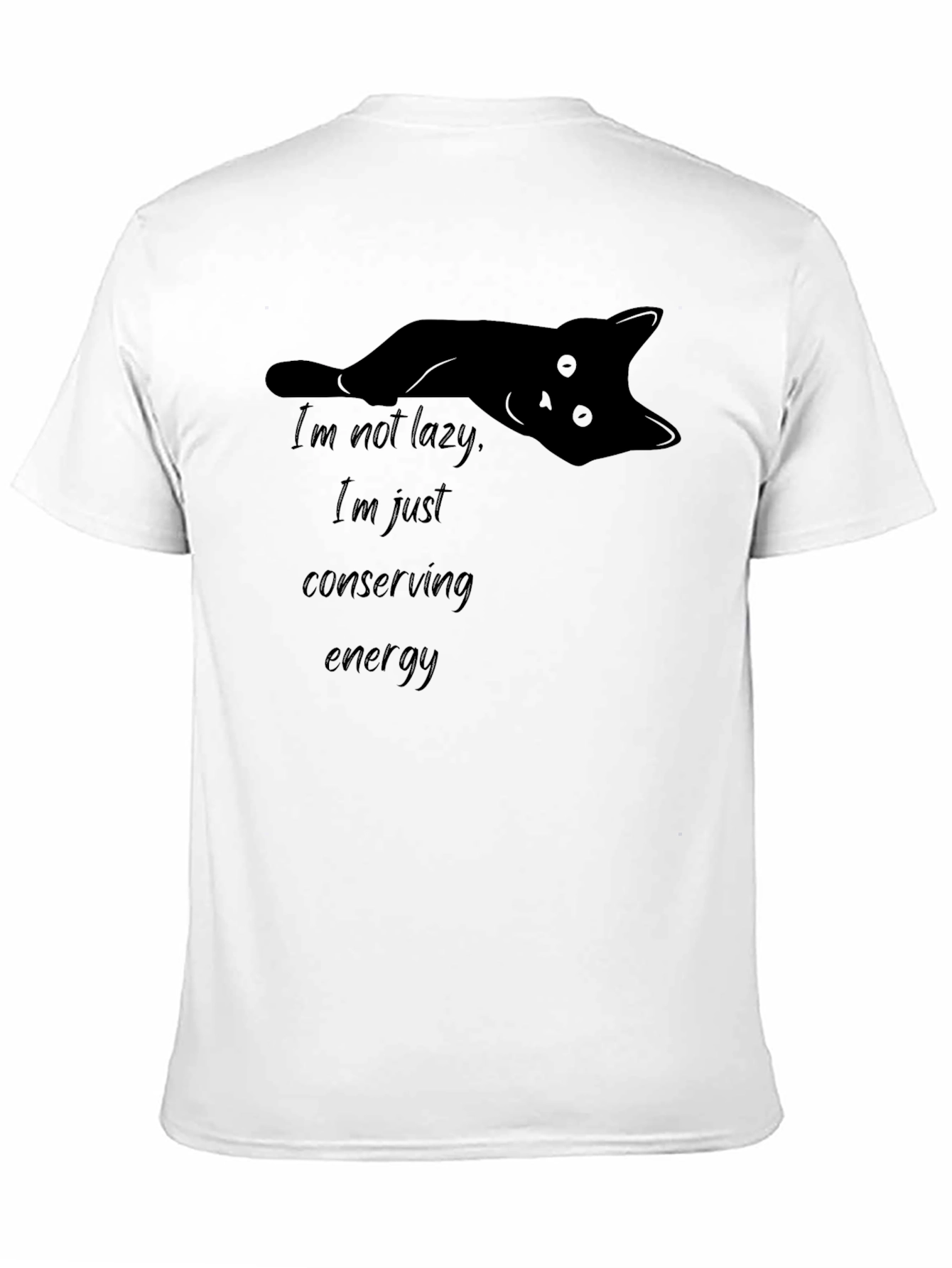 Lazy Cat Conserving Energy Graphic T-Shirt