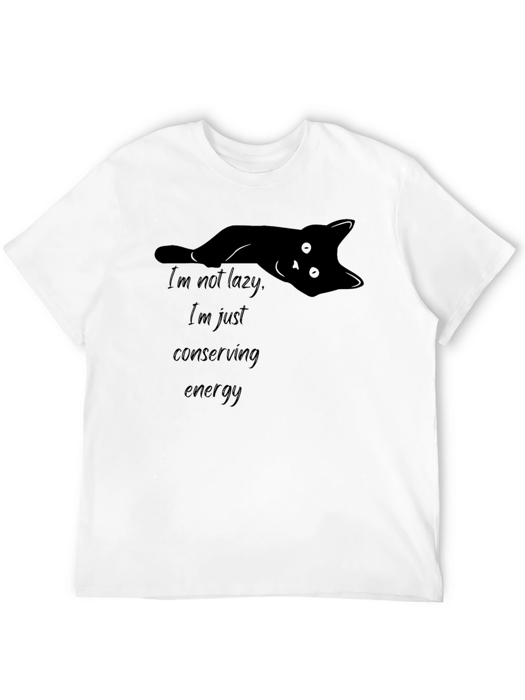 Lazy Cat Conserving Energy Graphic T-Shirt