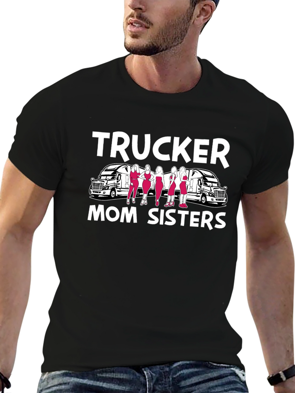 Trucker Mom Sisters Graphic T-Shirt