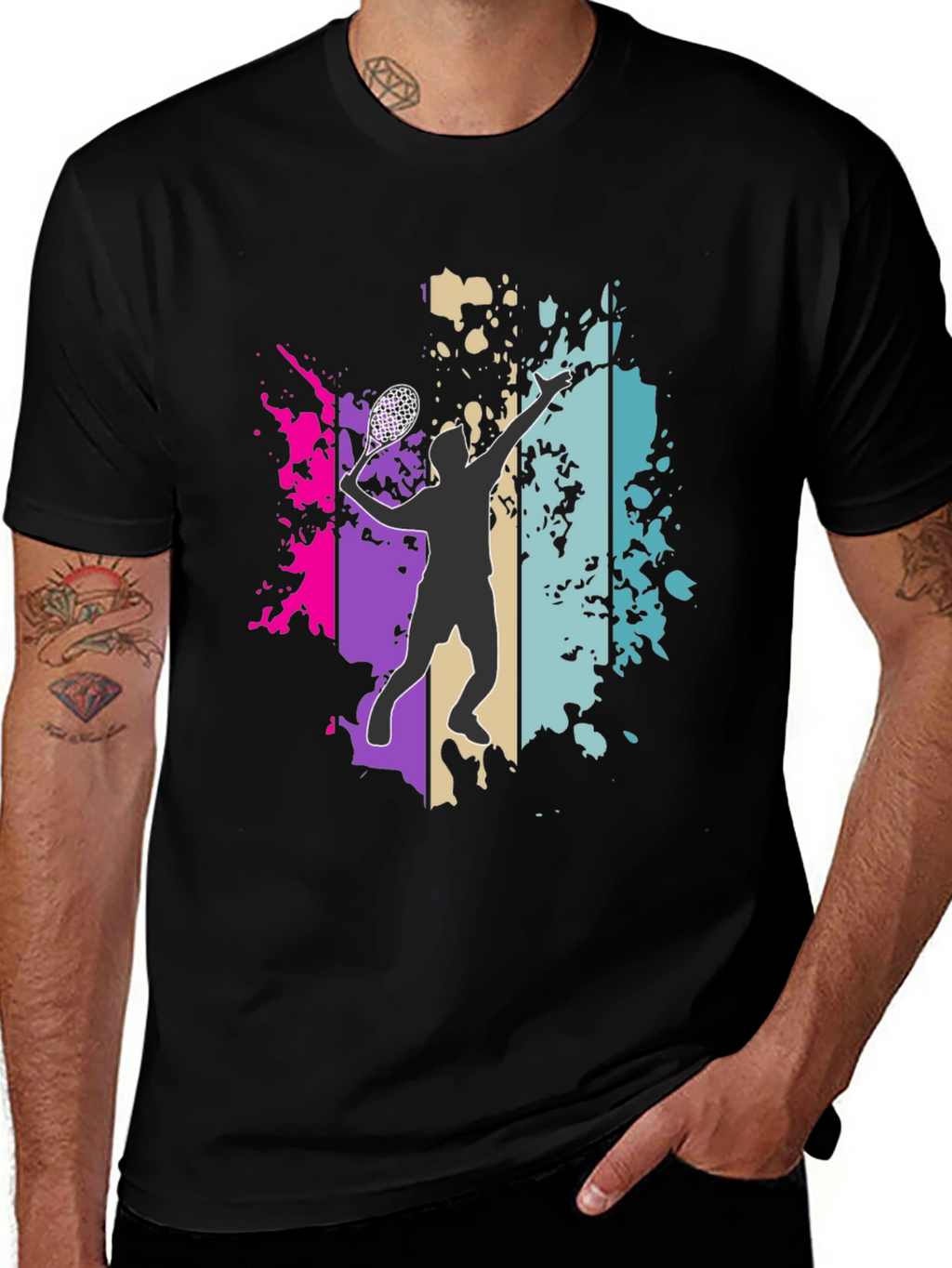 Lacrosse Player Graphic Tee - Trendy Sportswear