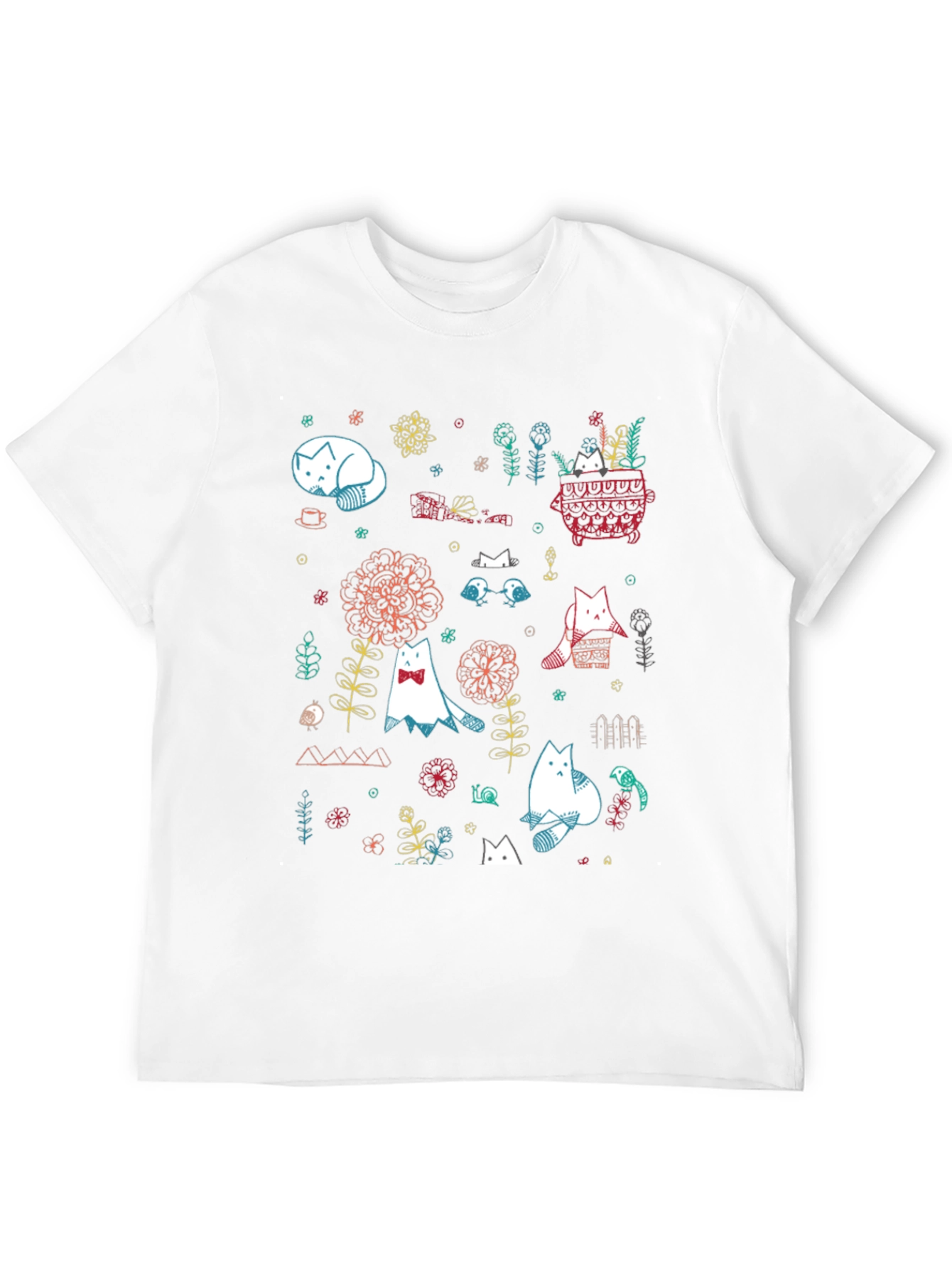Cat Garden Graphic Tee - Black