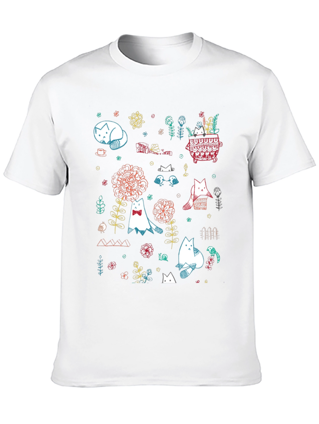 Cat Garden Graphic Tee - Black