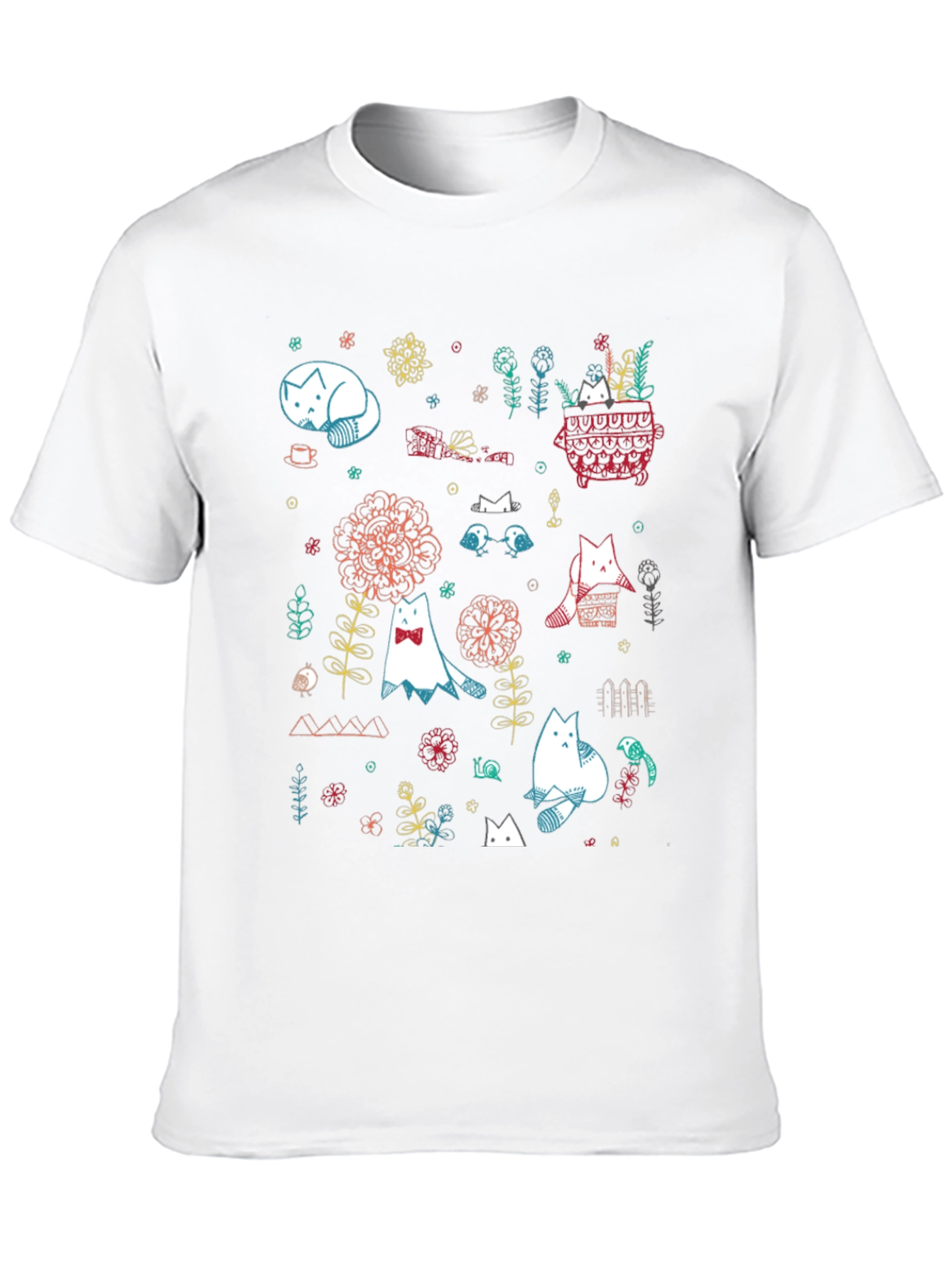 Cat Garden Graphic Tee - Black