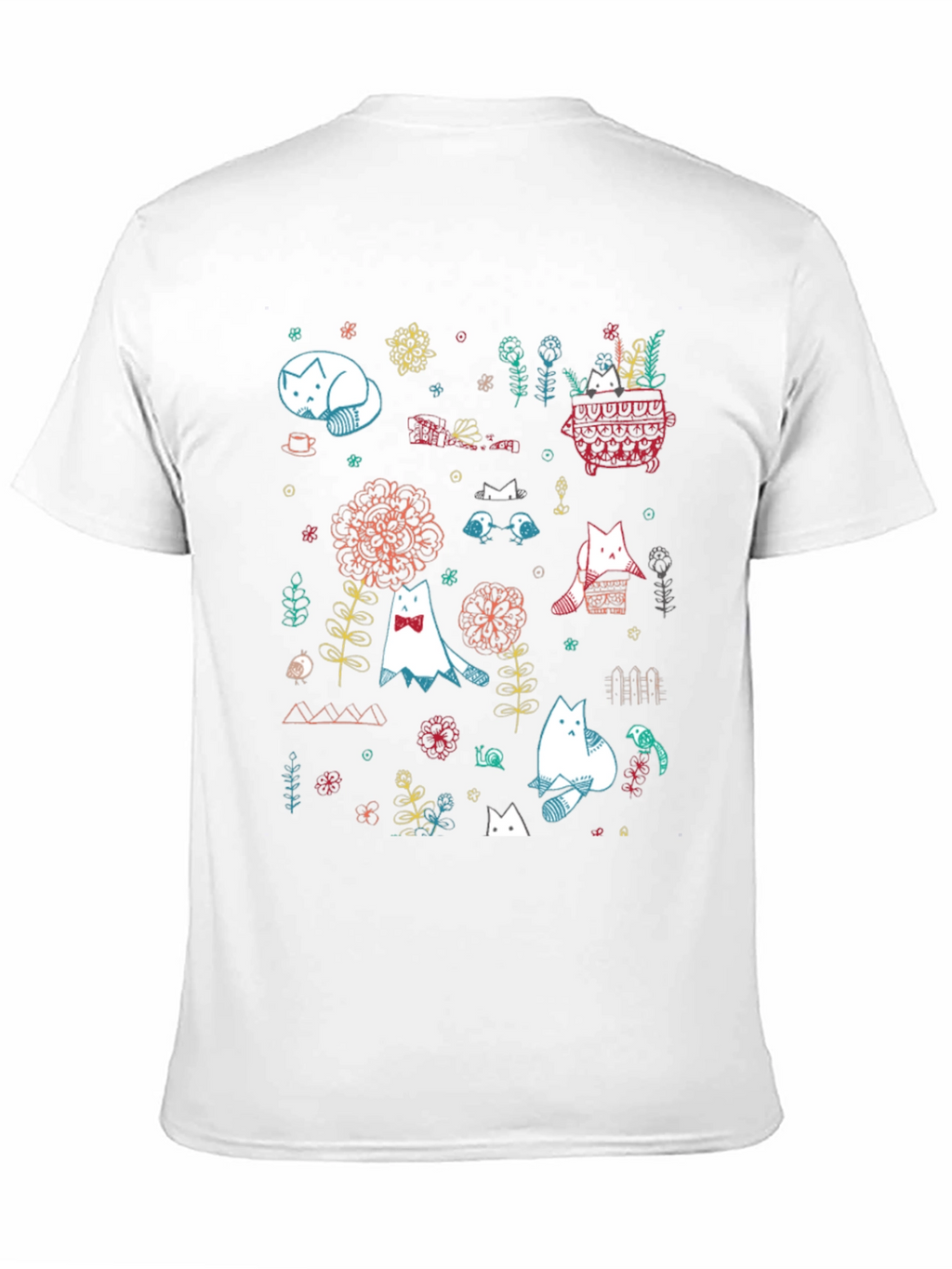 Cat Garden Graphic Tee - Black