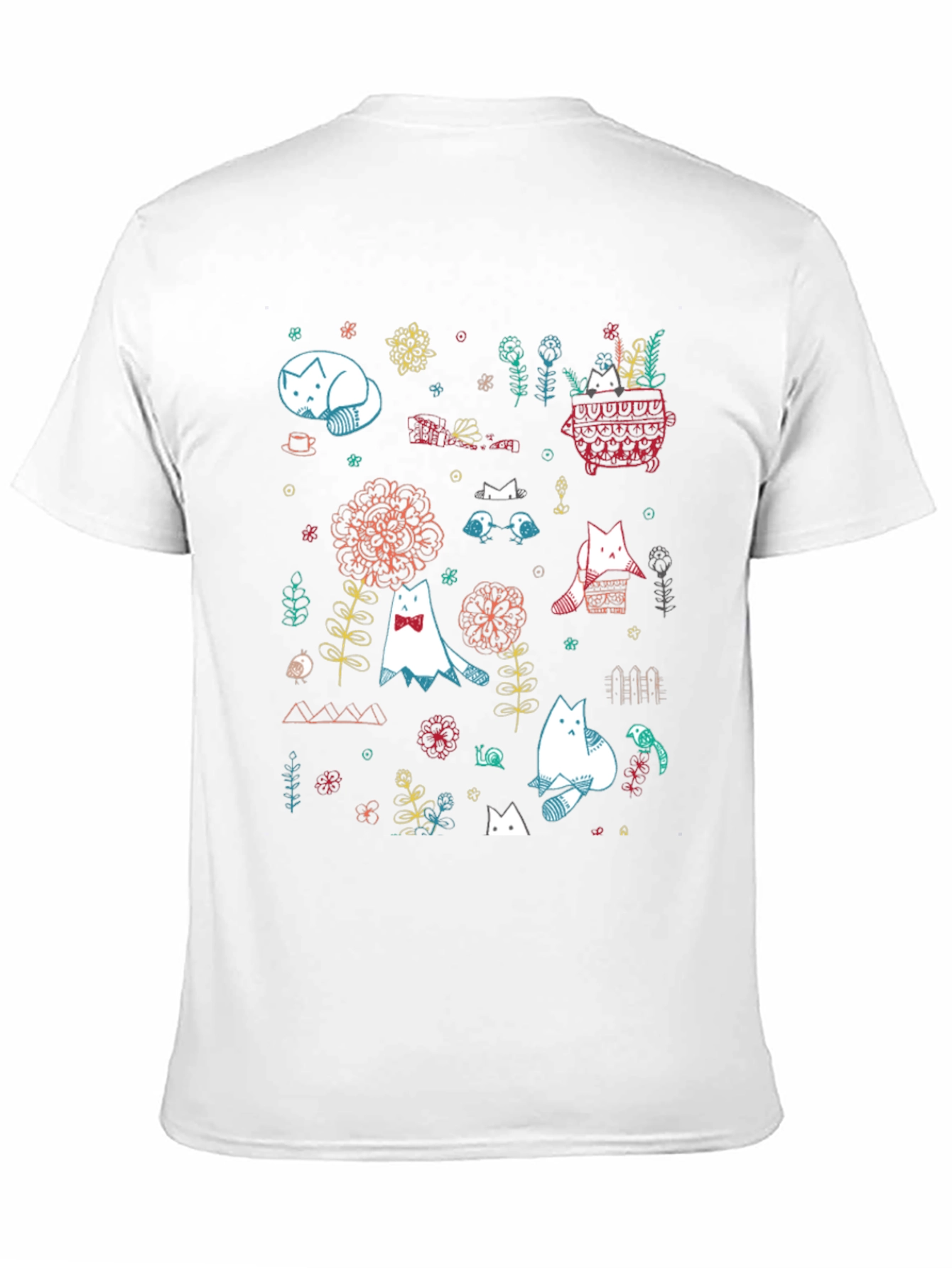 Cat Garden Graphic Tee - Black